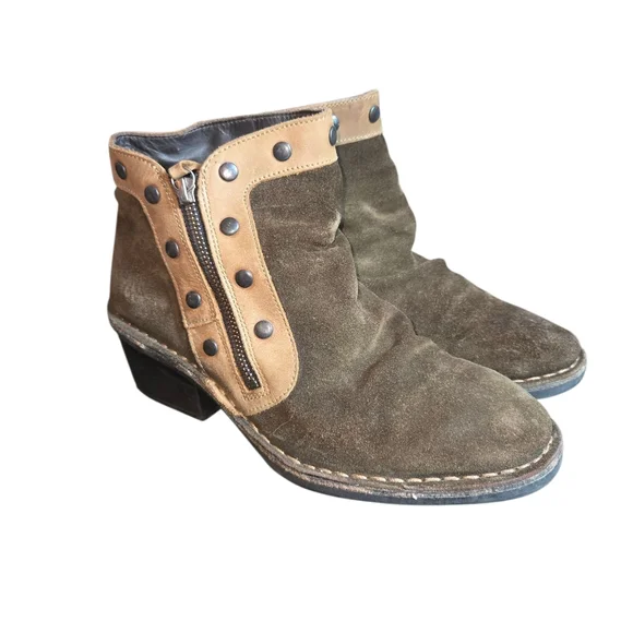 Fly London Duke Brown Suede Distressed Leather Slouch Ankle Boots Sz EU40/US8.5 - Picture 1 of 10